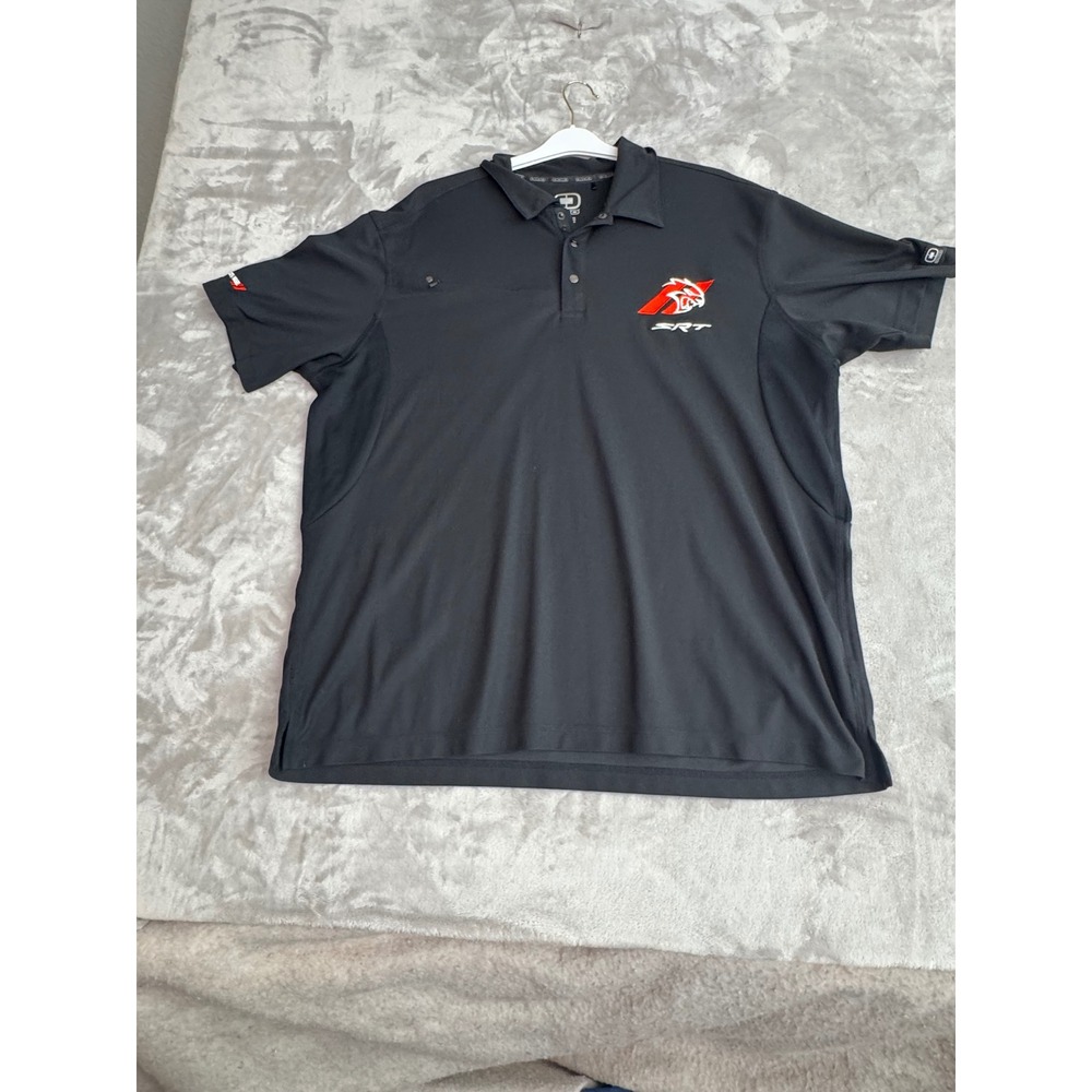 OGIO Mens Dodge SRT Hellcat Polo Shirt Black Short Sleeve Racing Logo 2XL 1313